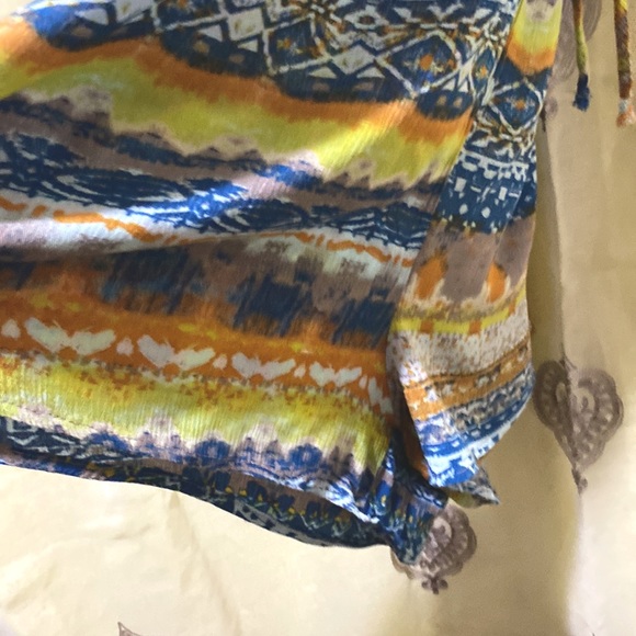 AZTEC PRINT MULTI-COLOR HALTER DRAWSTRING ROMPER SZ M/L - Picture 10 of 11